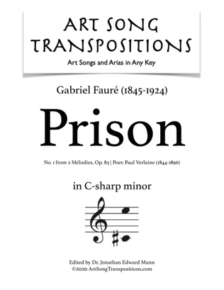 FAURÉ: Prison, Op. 83 no. 1 (transposed to C-sharp minor)