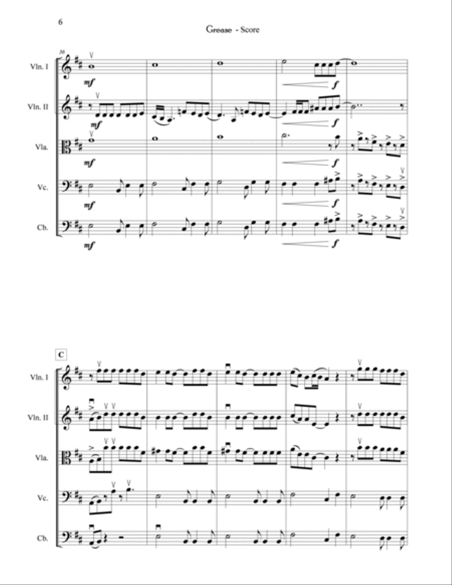Grease String Orchestra scores gallery preview page 6