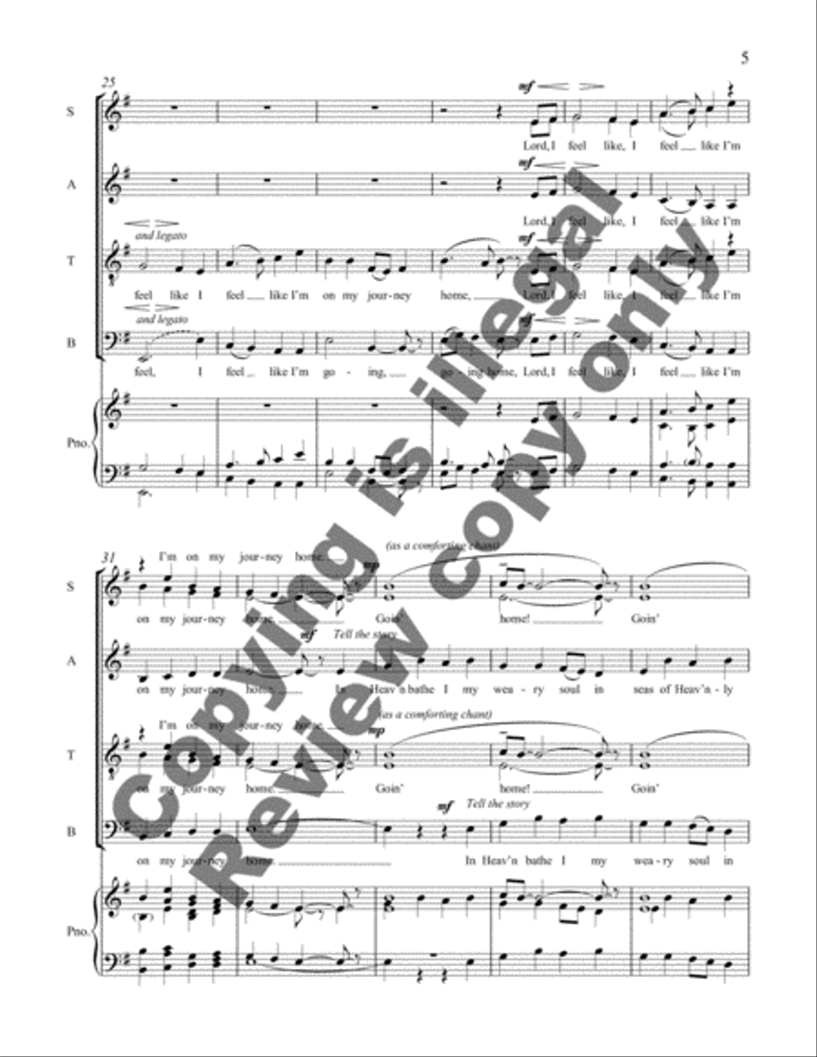 I'm On My Journey Home! 4-Part scores gallery preview page 4