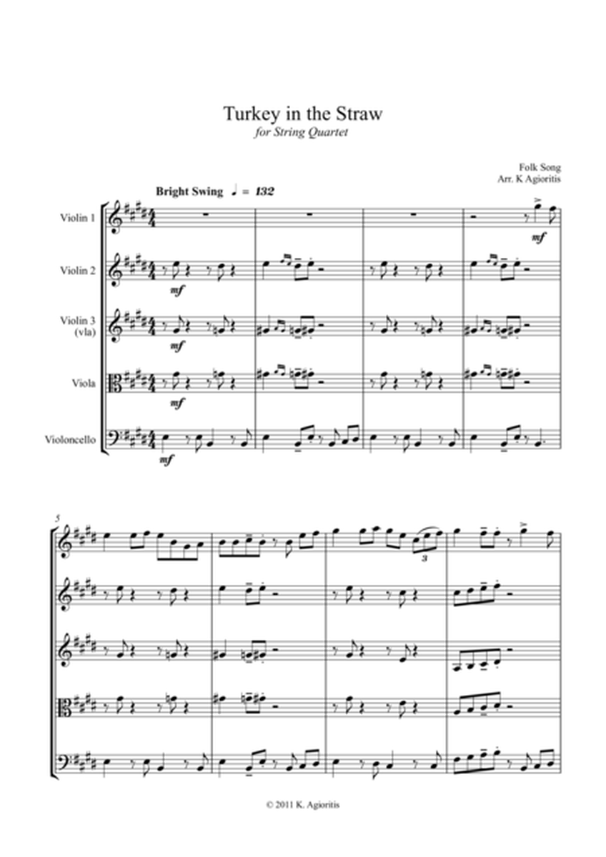 Turkey in the Straw - a Jazz Arrangement - for String Quartet image number null