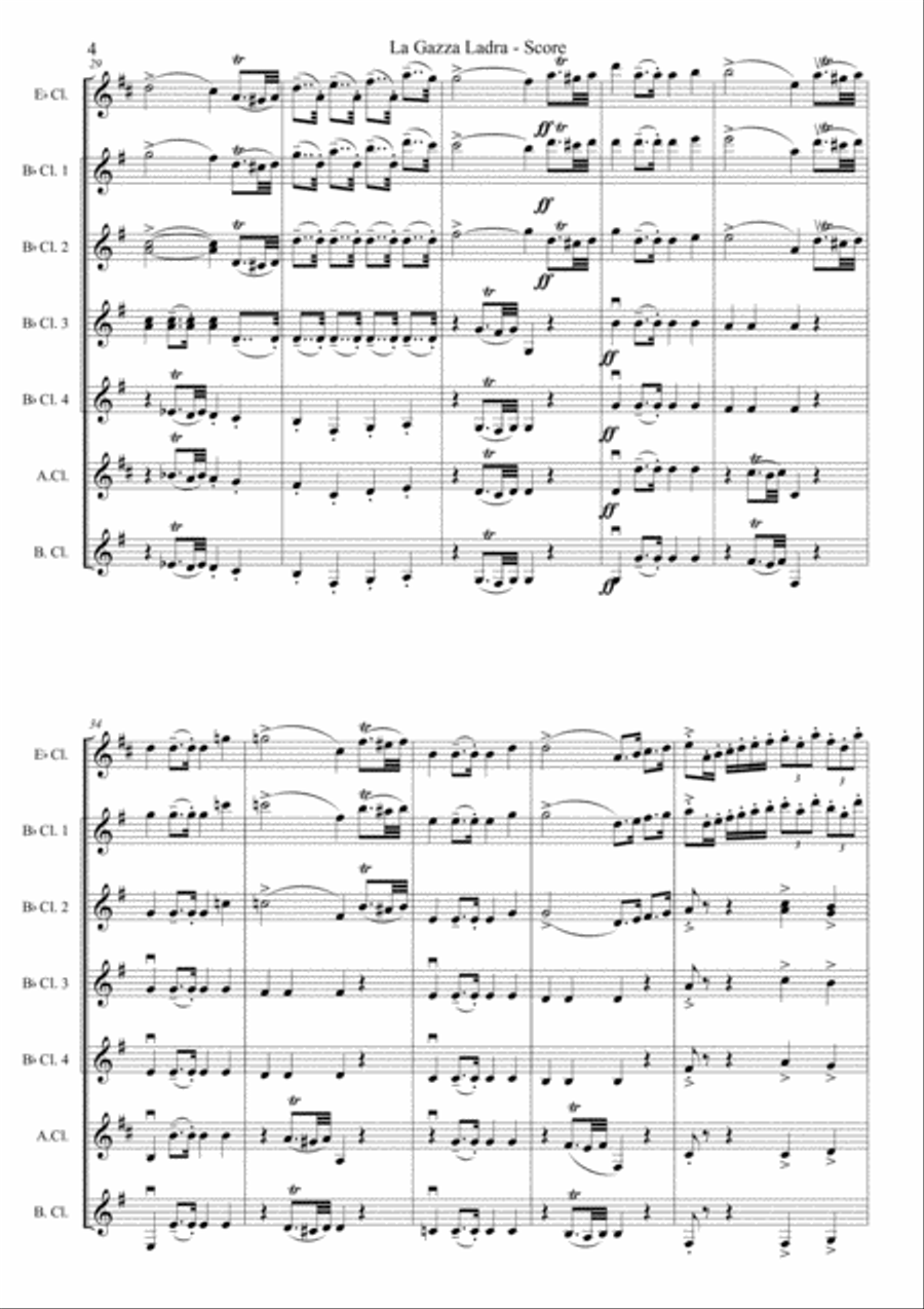 Gazza Ladra Ouverture Gazza Ladra Ouverture Woodwind Ensemble scores gallery preview page 4