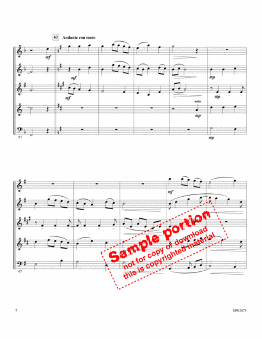 A Christmas Suite for Wind Quintet Woodwind Quintet scores gallery preview page 5