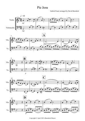 Pie Jesu (from Requiem) for Violin and Cello Duet
