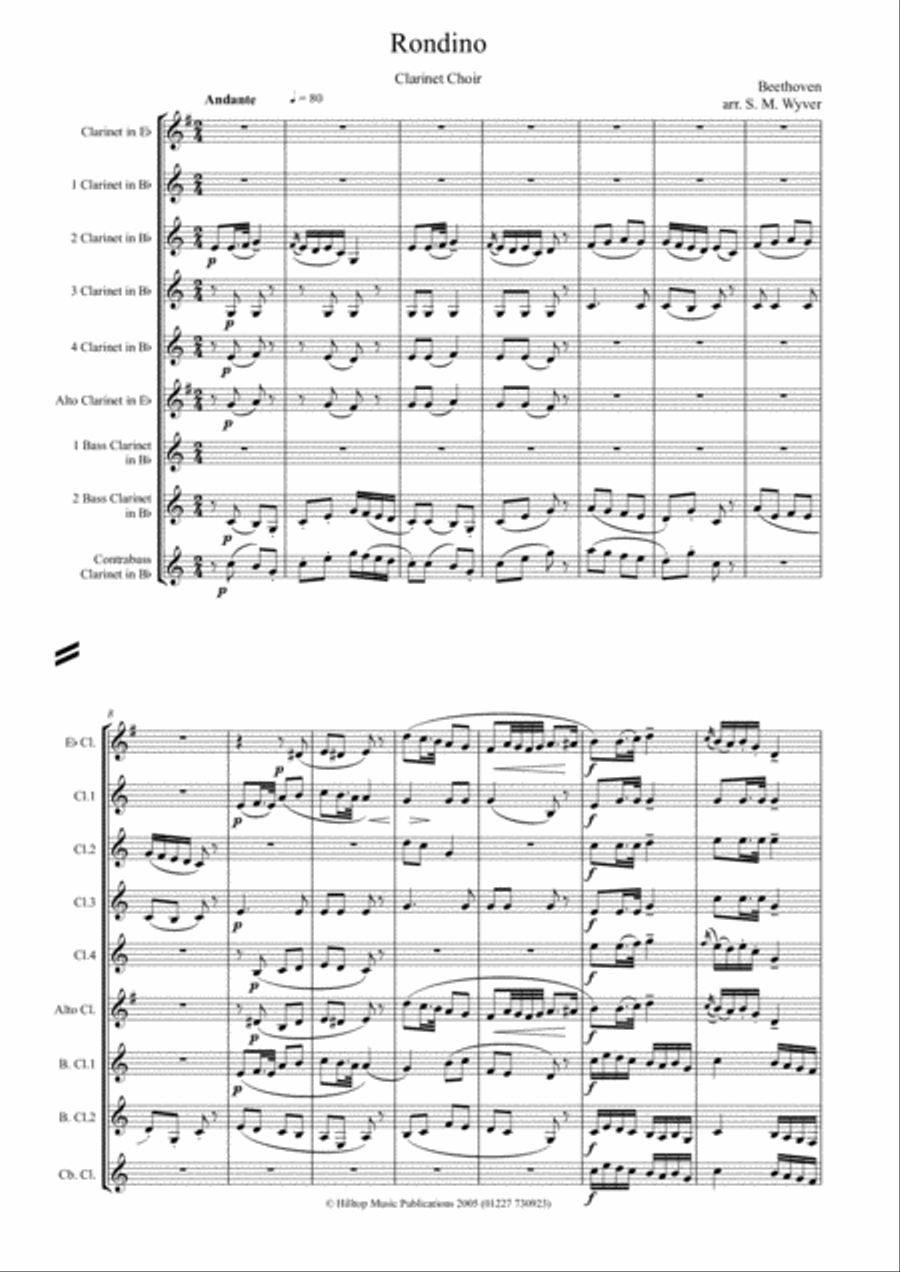 Rondino arr. clarinet choir Rondino arr. clarinet choir Clarinet Choir scores gallery preview page 2