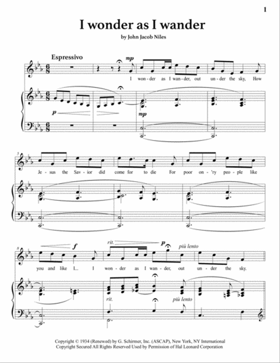 I Wonder As I Wander Voice scores gallery preview page 2