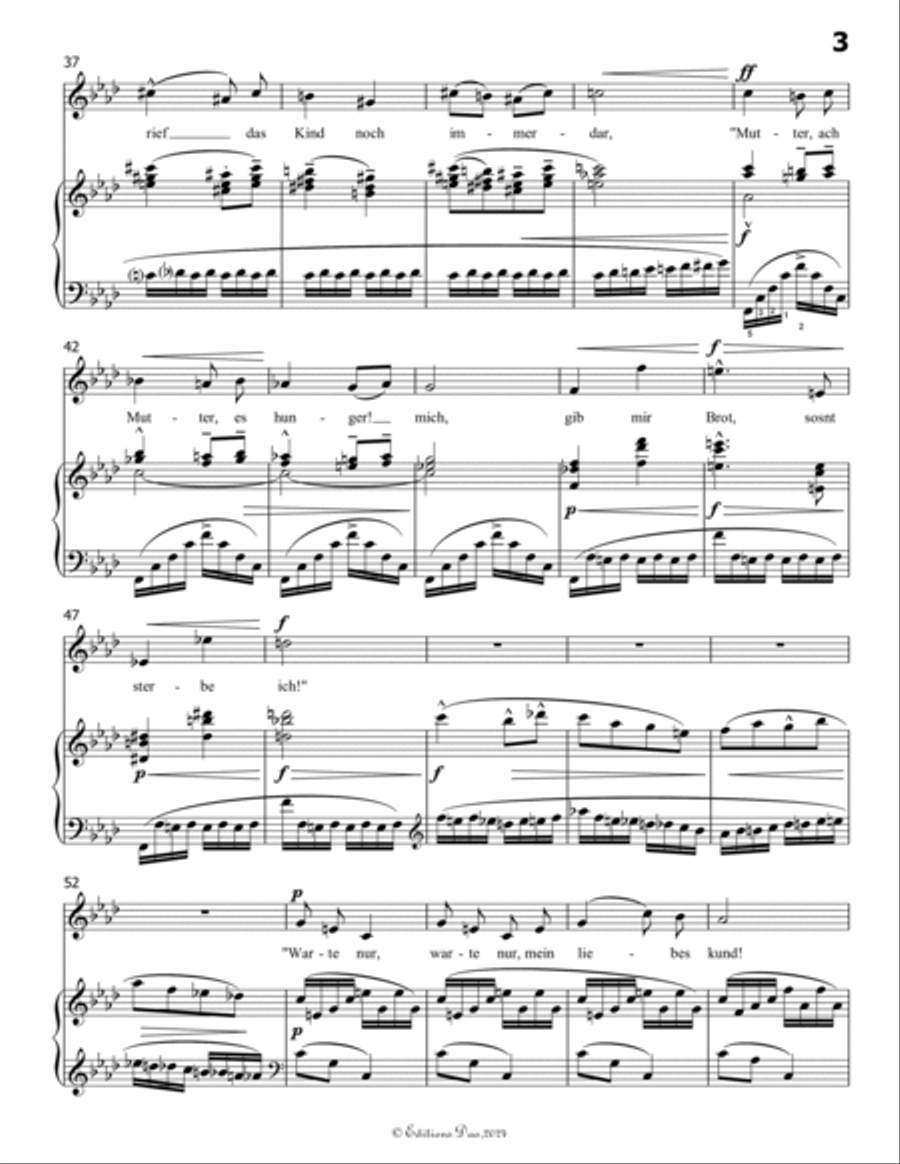 Das irdische Leben, by Mahler, in A flat Major Piano, Vocal scores gallery preview page 5
