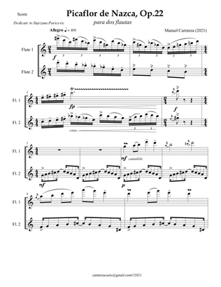 Picaflor de Nazca Op. 22 for two flutes