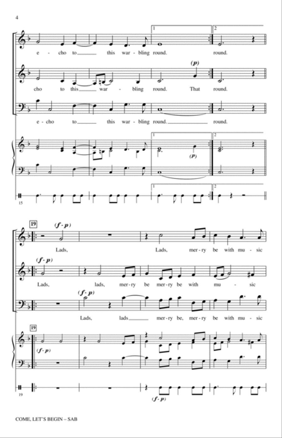 Come, Let's Begin 3-Part scores gallery preview page 3