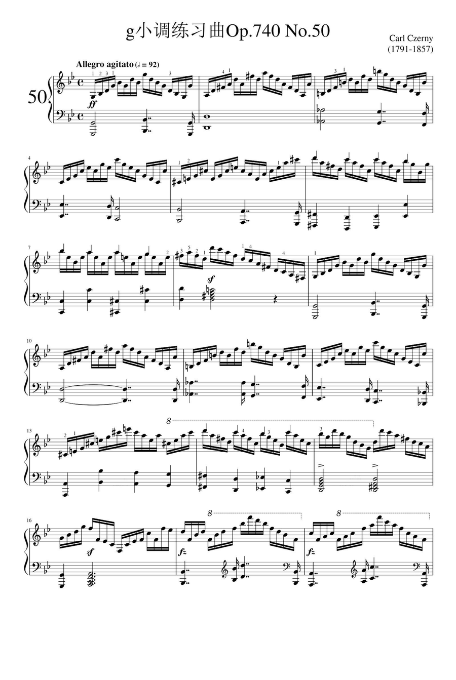 Czerny Op.740 No.50 Piano Solo scores gallery preview page 1