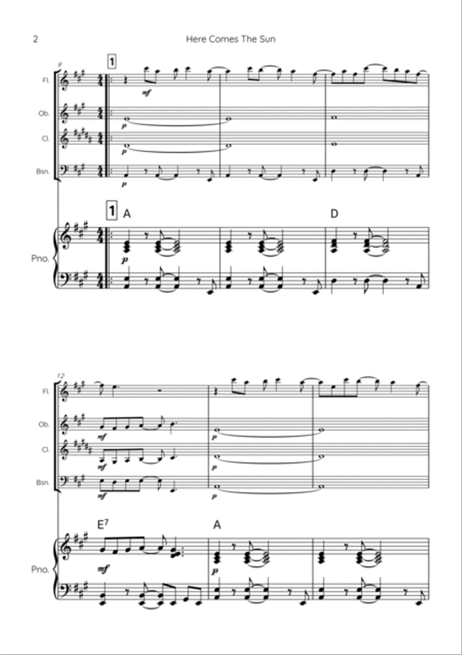 Here Comes The Sun Chamber Music scores gallery preview page 2