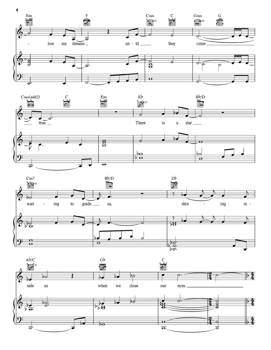 Dreams To Dream (Finale Version) Piano, Vocal, Guitar scores gallery preview page 4