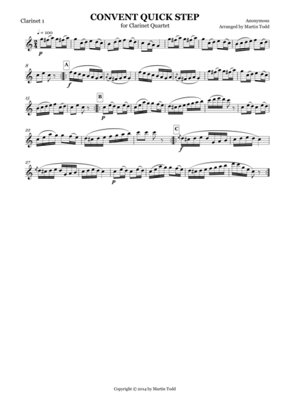Convent Quick Step for Clarinet Quartet image number null