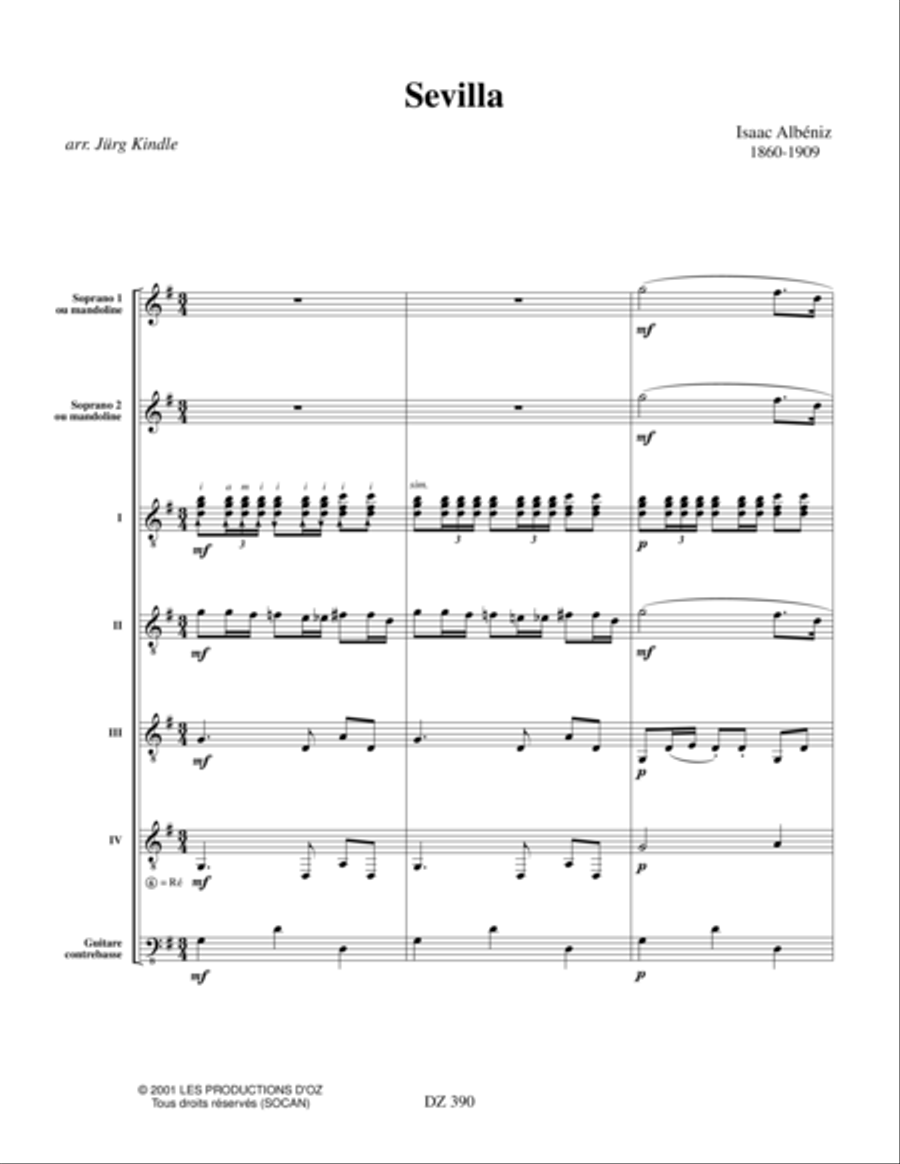 Sevilla Sevilla Guitar Ensemble scores gallery preview page 1