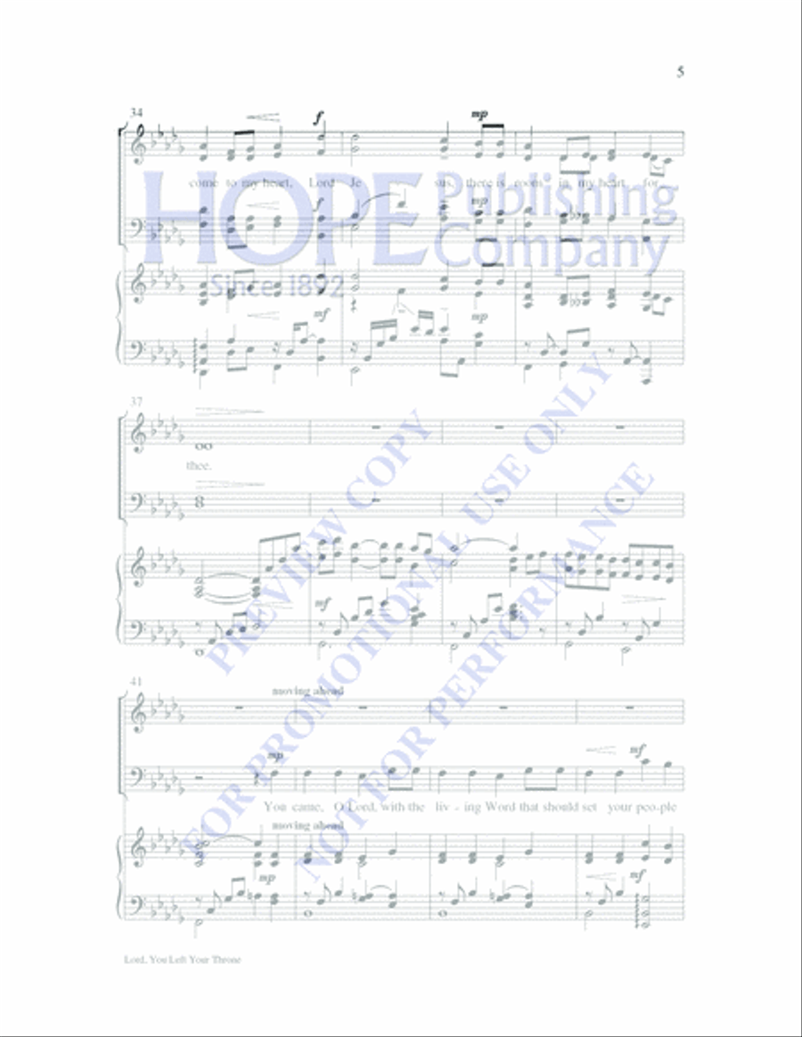Lord, You Left Your Throne 4-Part scores gallery preview page 5