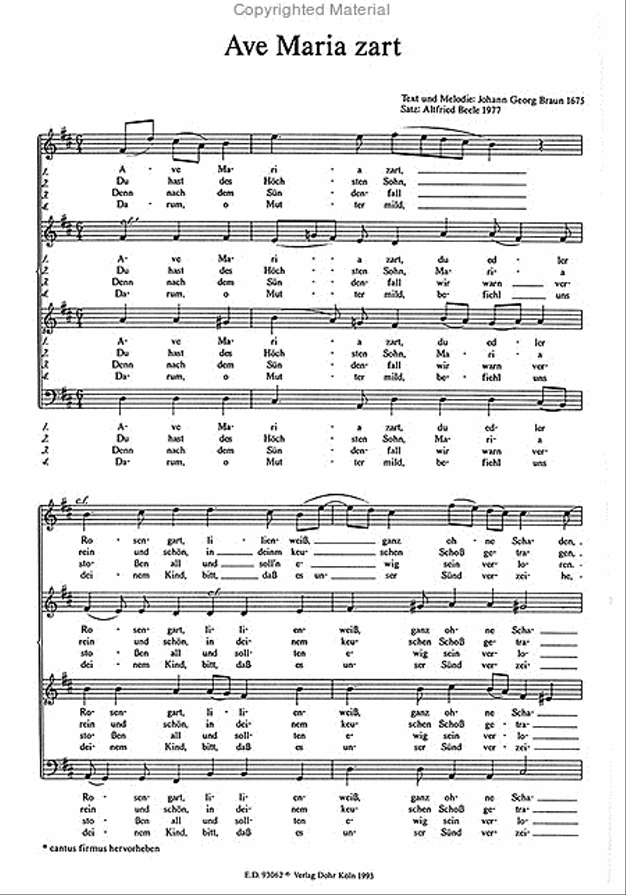 Drei Chorsätze zu Marienliedern für vierstimmigen gemischten Chor a cappella (1976/1977) 4-Part scores gallery preview page 2