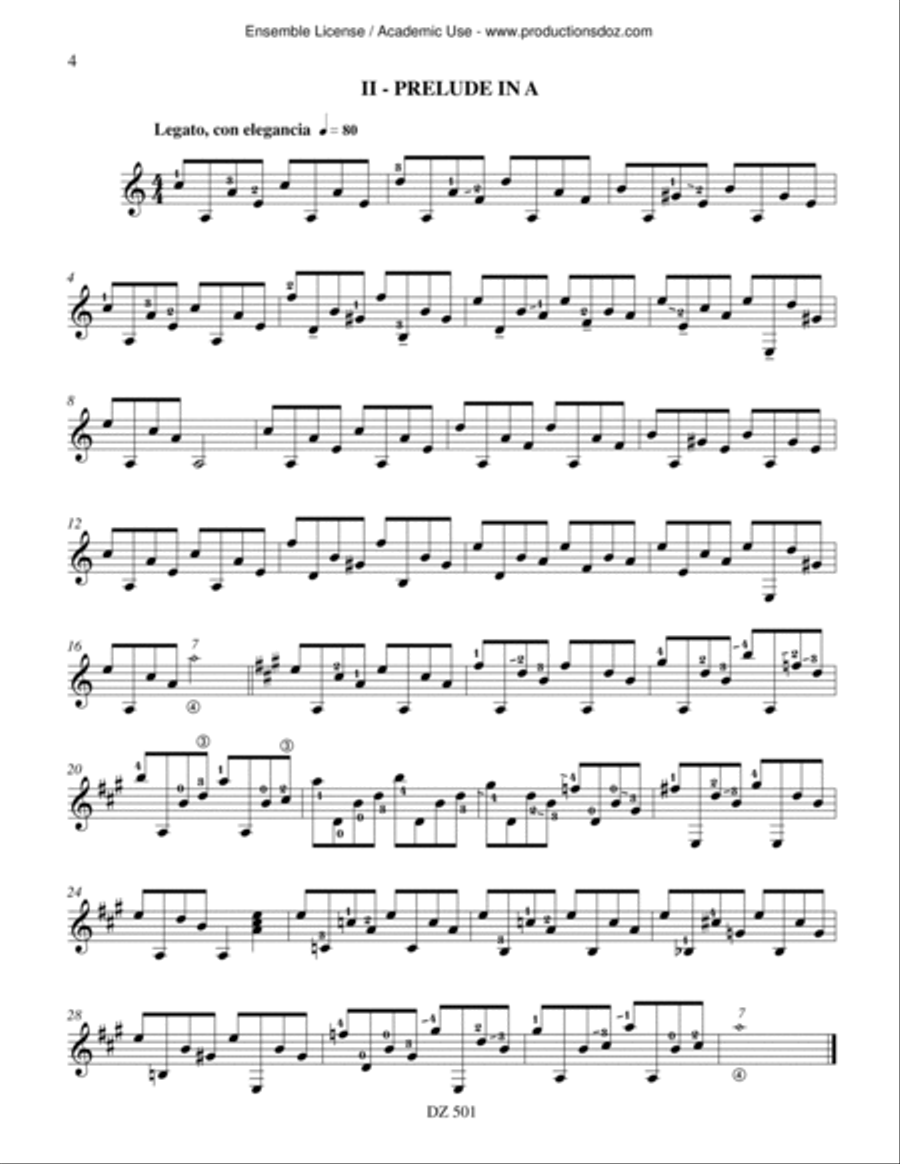 Baroque and Blue Classical Guitar scores gallery preview page 4