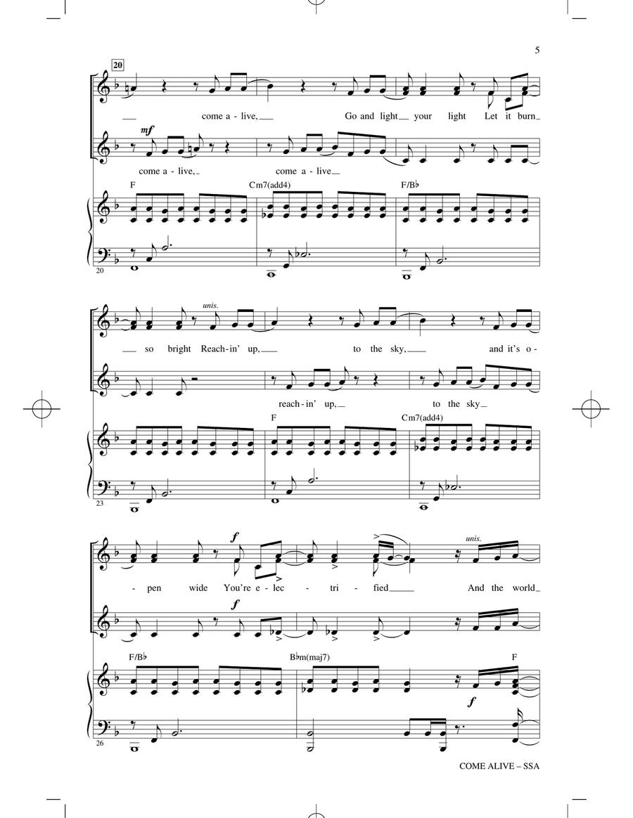 Come Alive (from The Greatest Showman) (arr. Mark Brymer) SSA scores gallery preview page 4