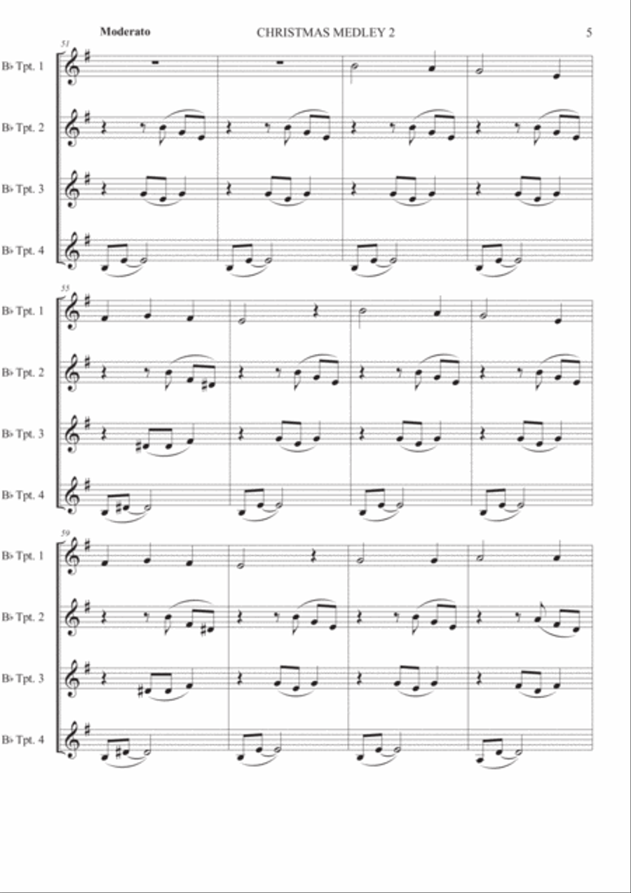 A Christmas Medley 2 - Trumpet Quartet Brass Ensemble scores gallery preview page 5