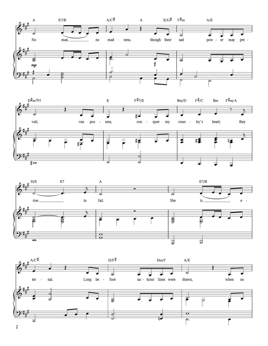 Anthem Piano, Vocal, Guitar scores gallery preview page 2