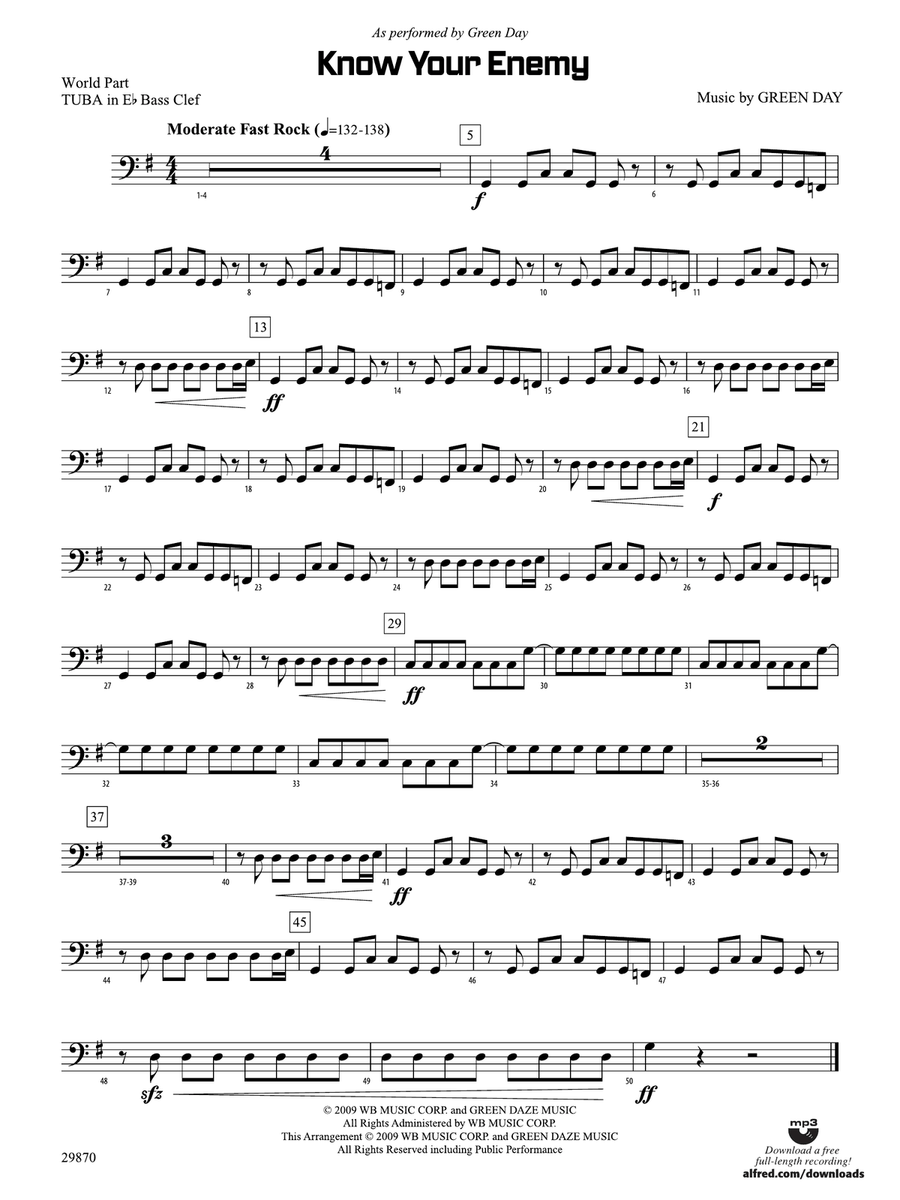 Know Your Enemy: (World Part) E-flat Tuba B.C.