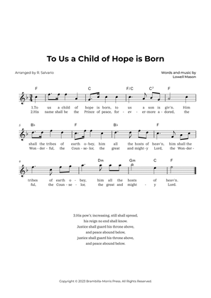 To Us a Child of Hope is Born (Key of F Major)