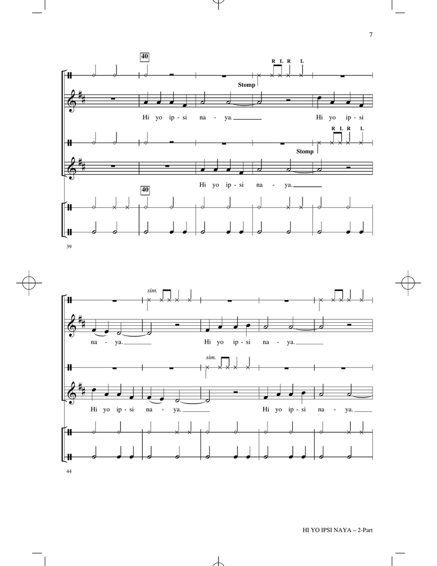 Hi Yo Ipsi Naya (arr. Mark Burrows) 2-Part scores gallery preview page 5