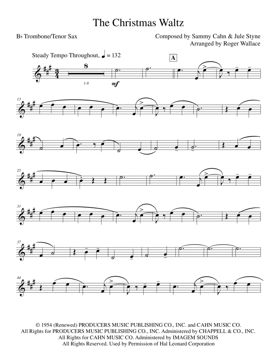 The Christmas Waltz Tenor Saxophone scores gallery preview page 1