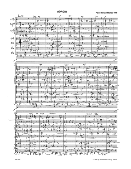 Adagio, Intermezzo and Finale for Flute, Clarinet, Harp and String Quartet