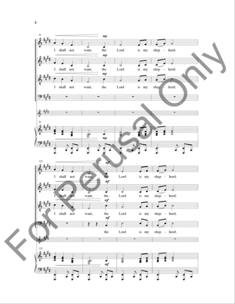 Psalm 23 (Choral Score) 4-Part scores gallery preview page 3