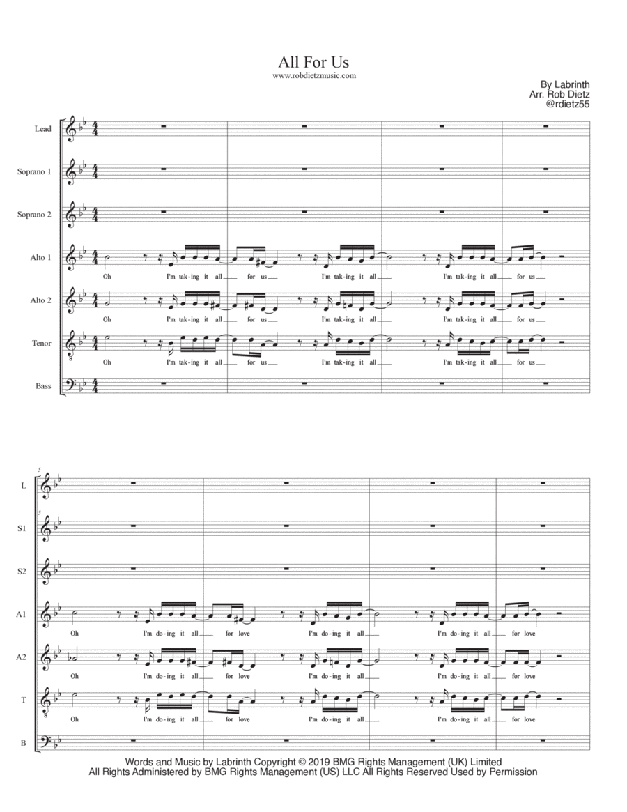 All For Us All For Us Divisi scores gallery preview page 1