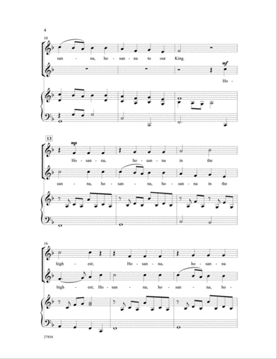 Hosanna Processional (A Palm Sunday Canon) 3-Part scores gallery preview page 3