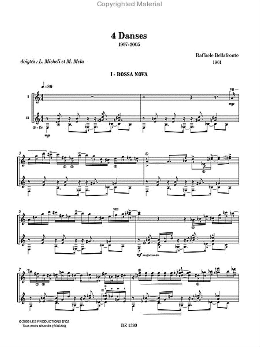 4 Danses Classical Guitar scores gallery preview page 2