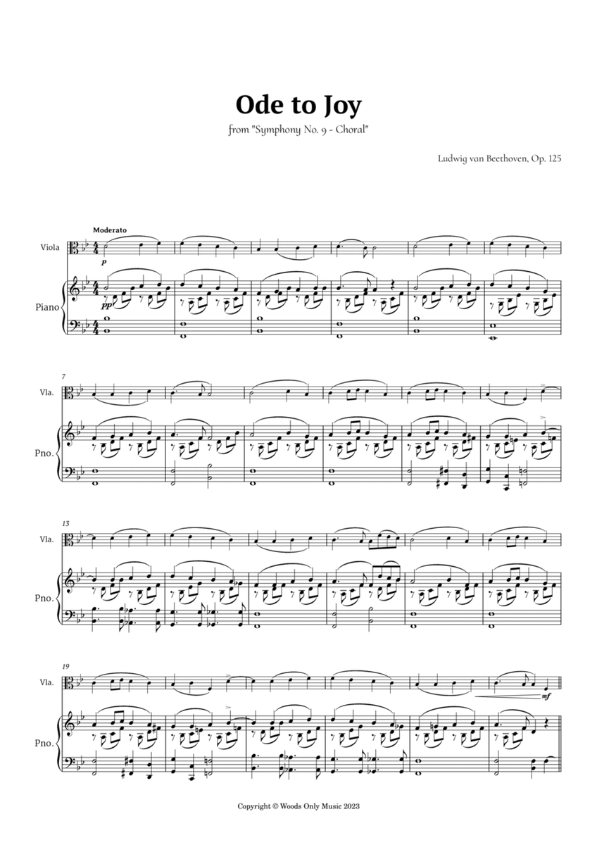 Ode to Joy by Beethoven for Viola and Piano image number null