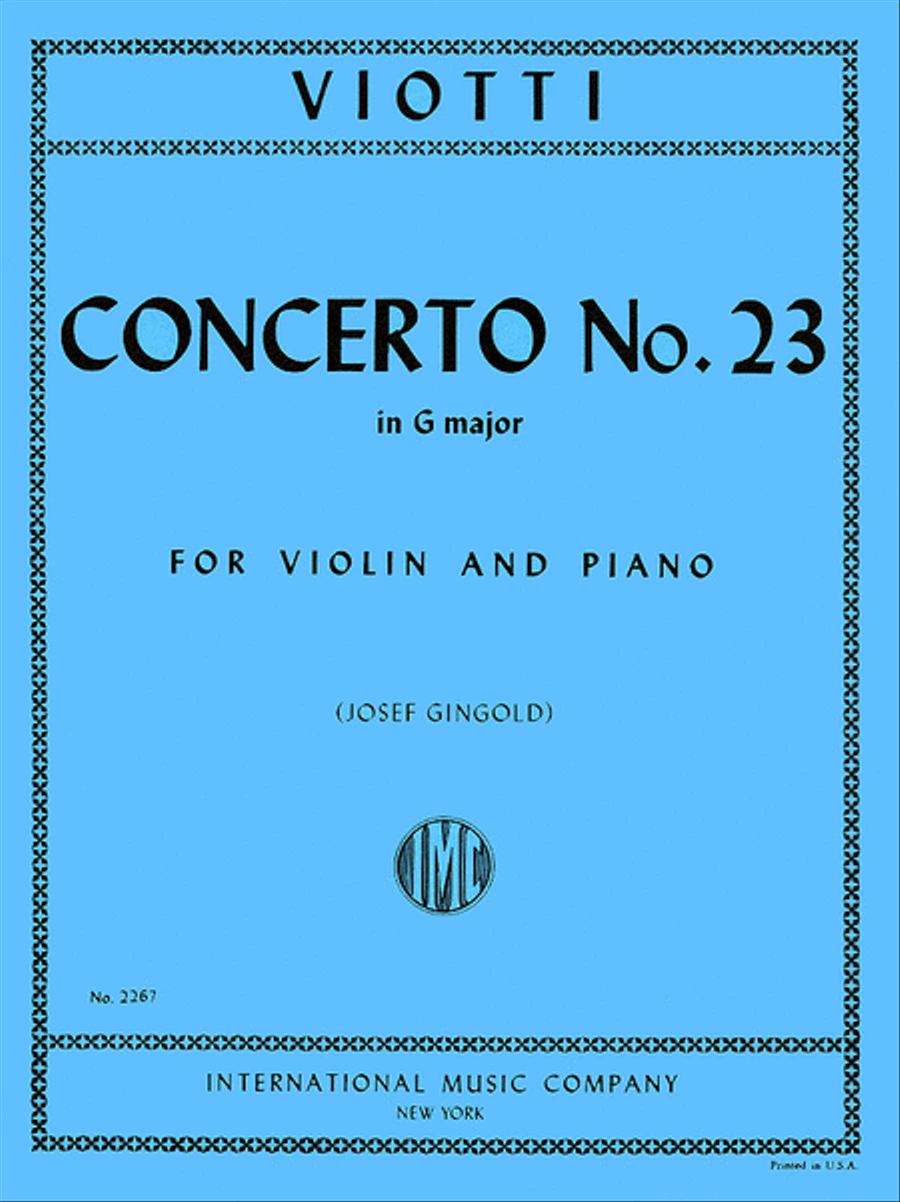 Concerto No. 23 In G Major