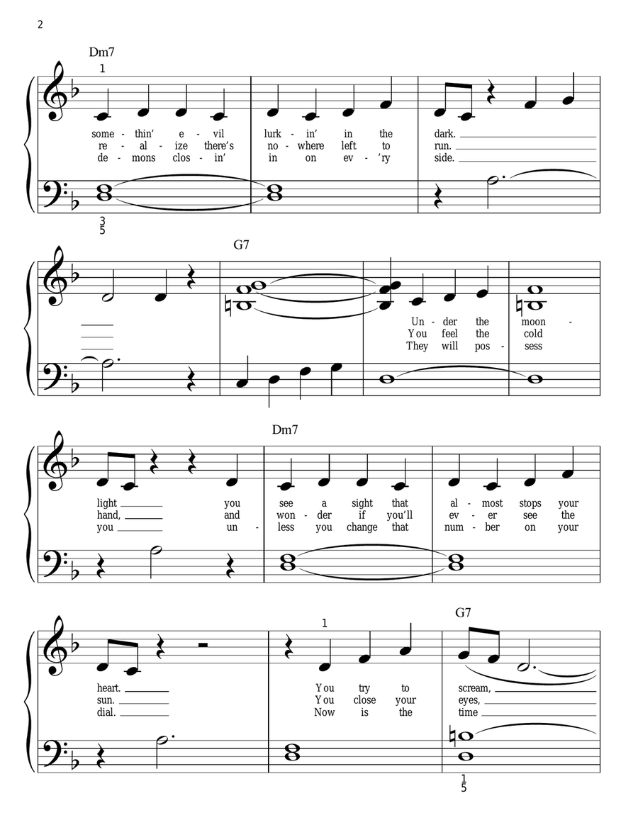 Thriller Easy Piano scores gallery preview page 2