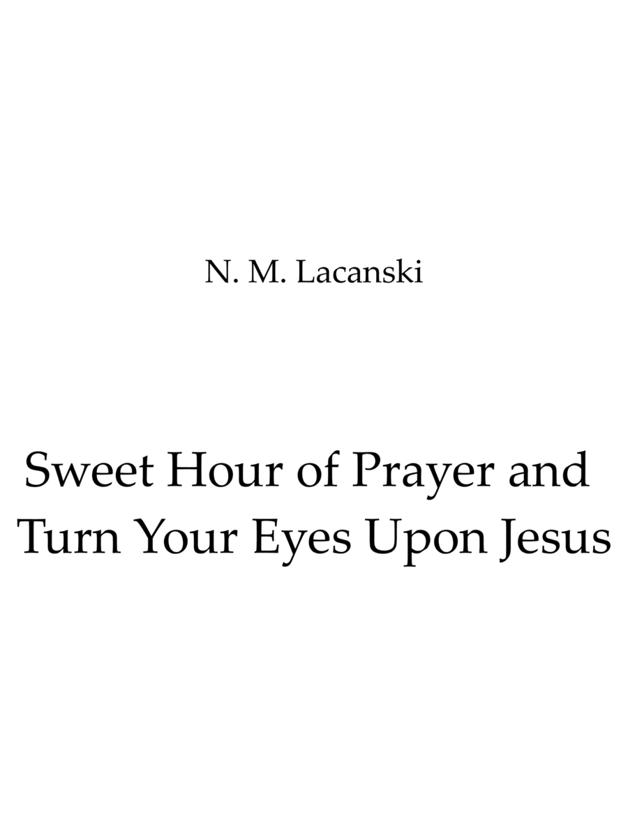 Sweet Hour of Prayer and Turn Your Eyes Upon Jesus String Quartet scores gallery preview page 1
