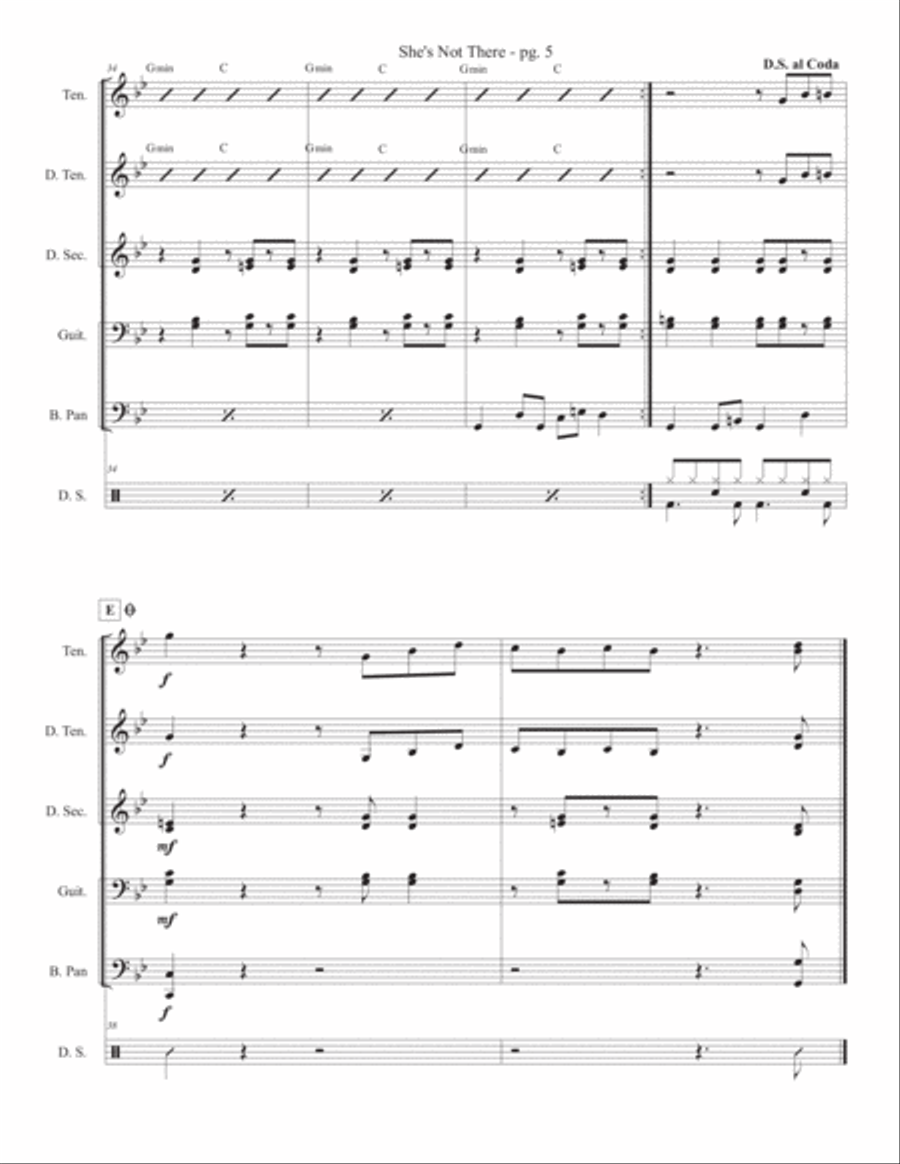 She's Not There Percussion Ensemble scores gallery preview page 5