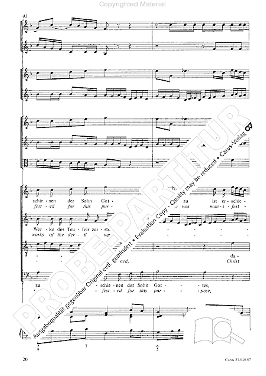 Christ was manifested for this purpose (Dazu ist erschienen der Sohn Gottes) ATB scores gallery preview page 22