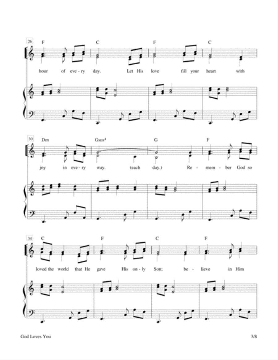 God Loves You (SA Duet, Low Voice) SA scores gallery preview page 3
