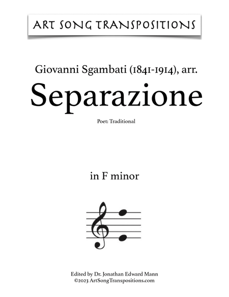 SGAMBATI, arr.: Separazione (transposed to F minor)