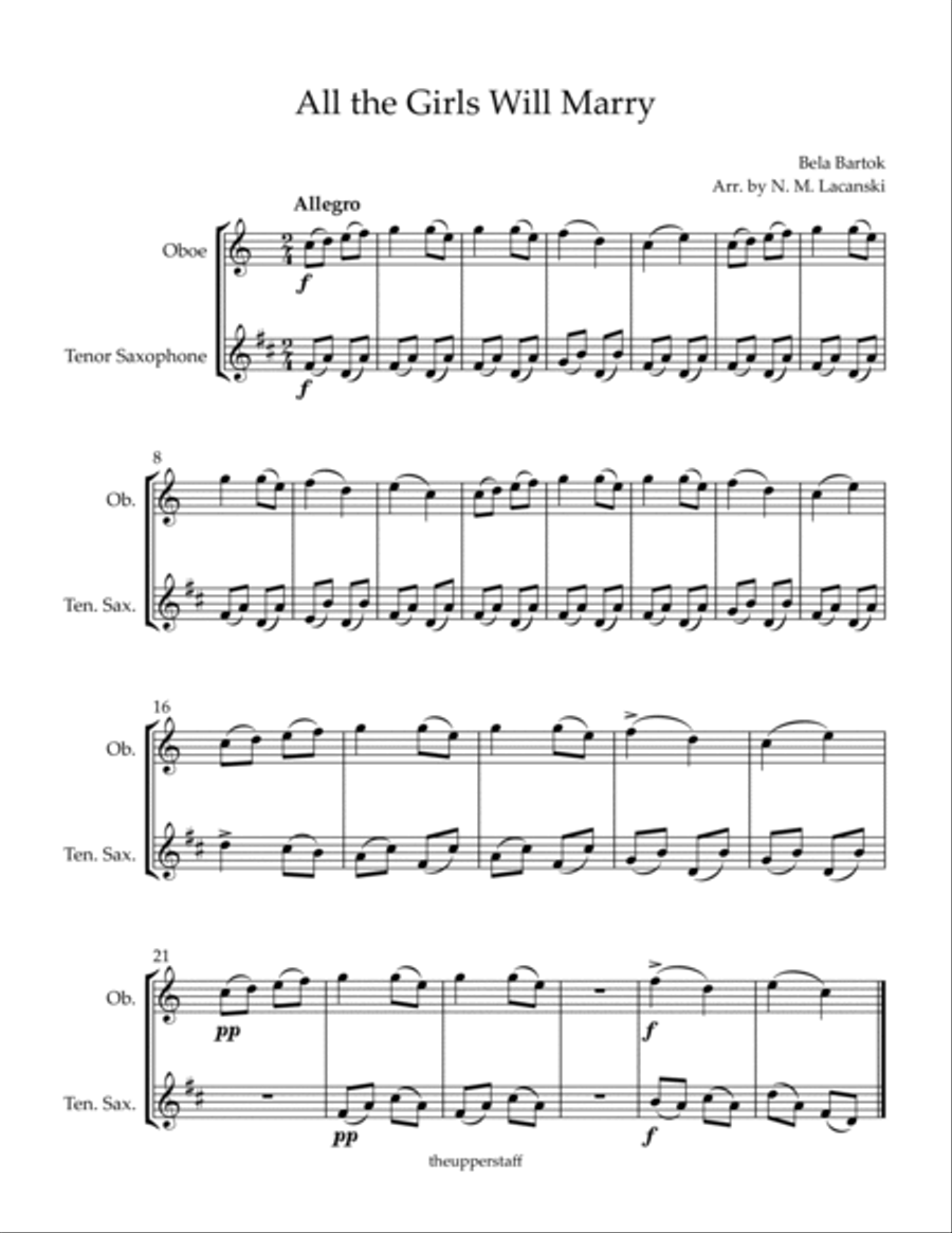 All the Girls Will Marry Woodwind Duet scores gallery preview page 2