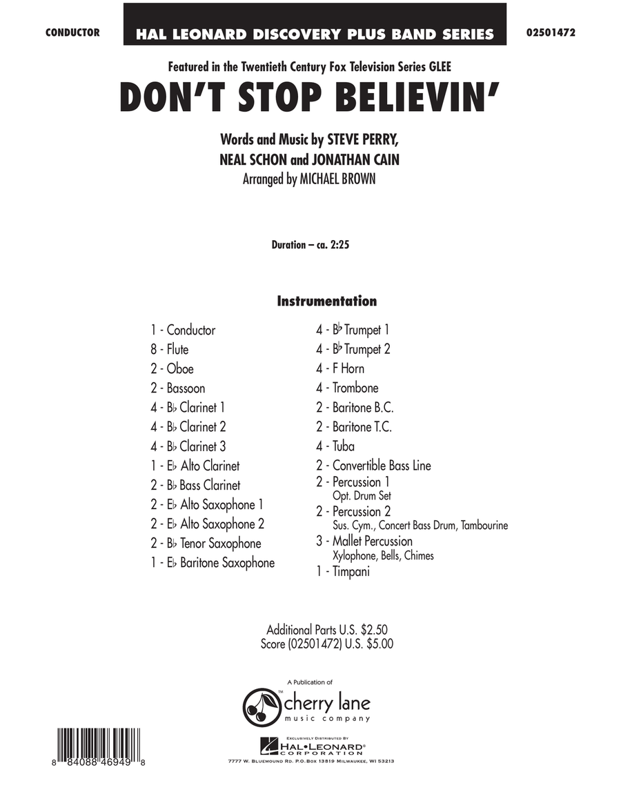 Don't Stop Believin' - Full Score