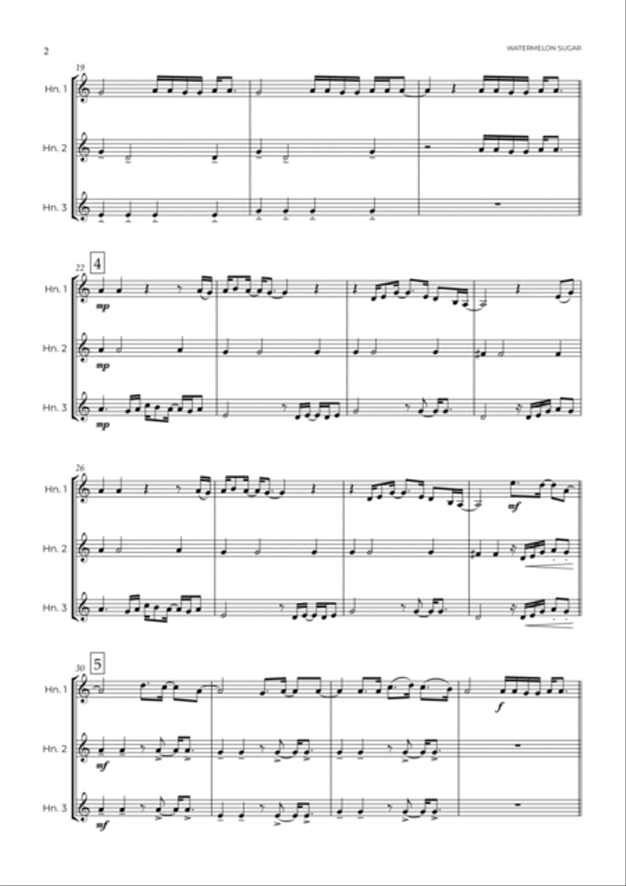 Watermelon Sugar Brass Ensemble scores gallery preview page 3