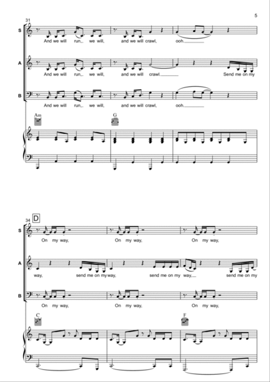 Send Me On My Way 3-Part scores gallery preview page 5