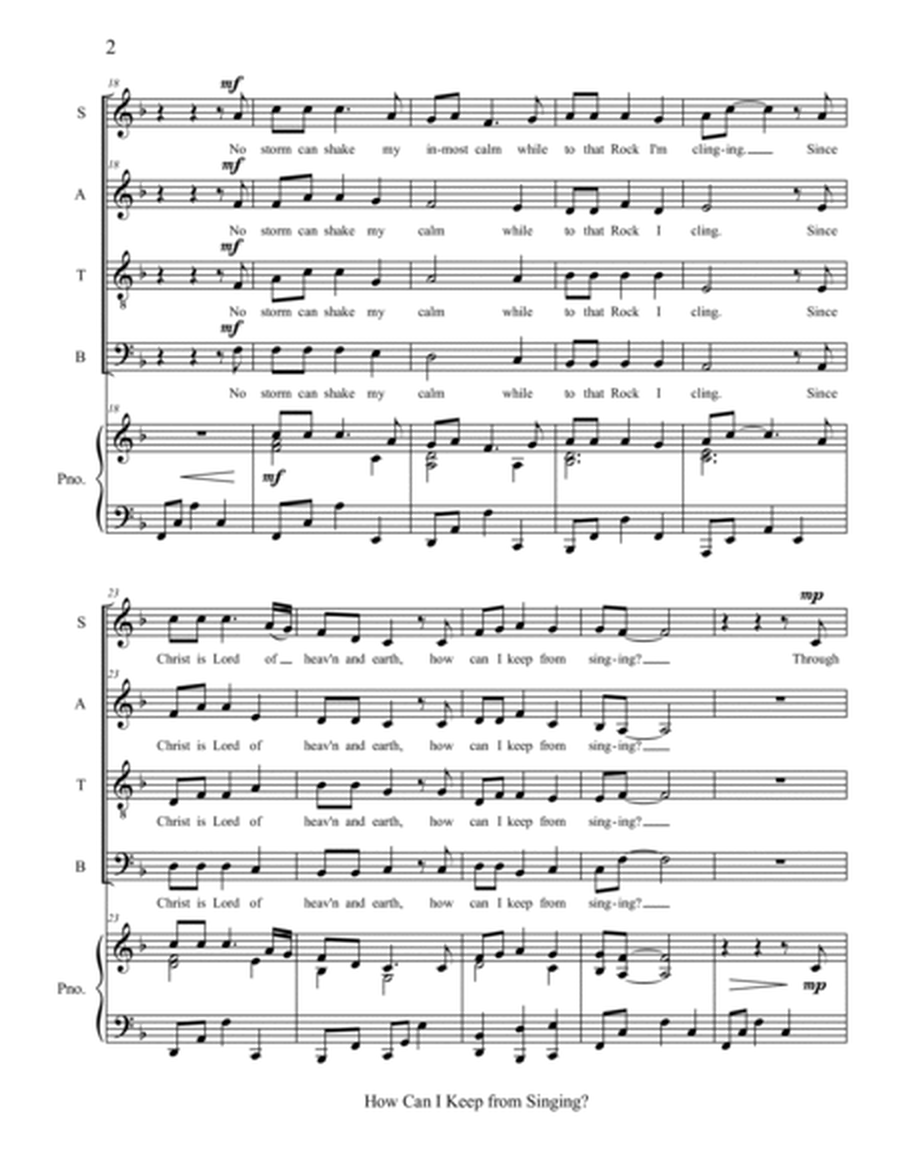 How Can I Keep from Singing? (SATB) image number null