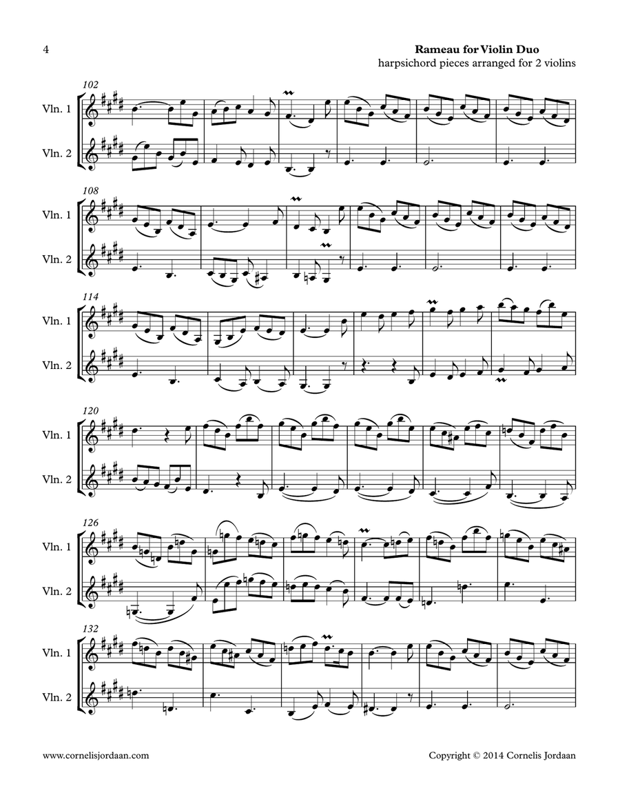 Rameau for Violin Duo Rameau for Violin Duo String Duet scores gallery preview page 4