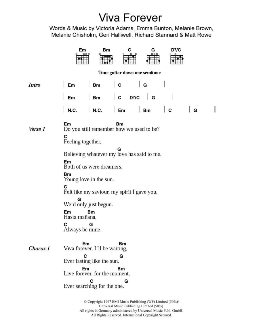 Viva Forever Acoustic Guitar scores gallery preview page 1