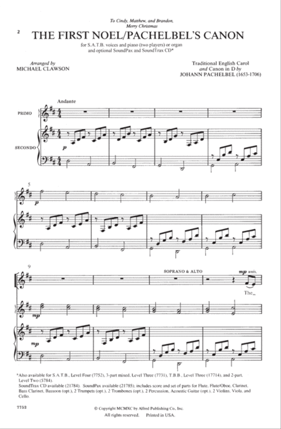 The First Noel/Pachelbel's Canon - Soundtrax CD (CD only) Choir scores gallery preview page 2