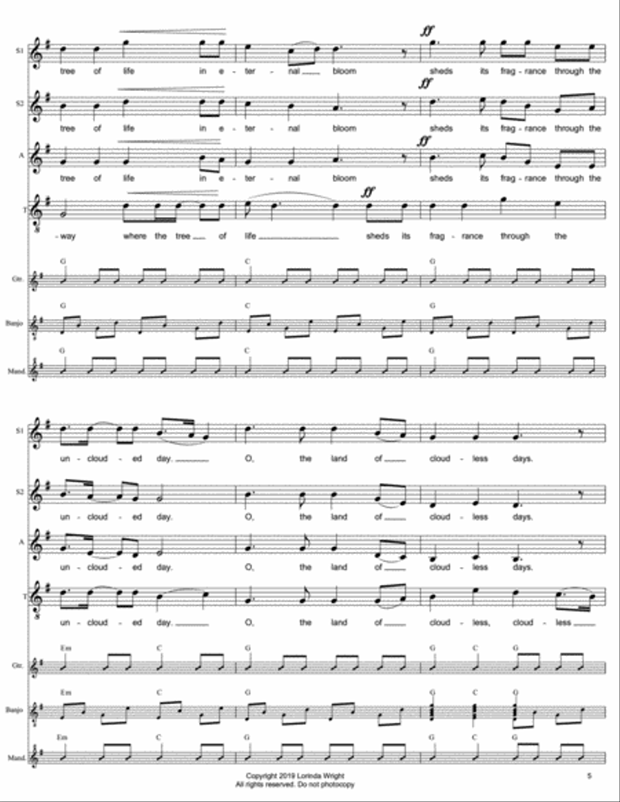 Unclouded Day Choir scores gallery preview page 5