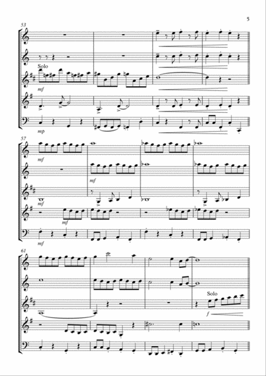The Flapper's Ball (1920s style): Wind Quintet Woodwind Quintet scores gallery preview page 5